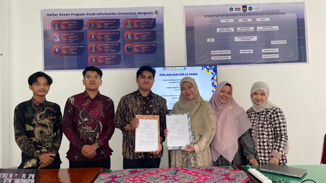 Perjanjian Kerja Sama dengan Prodi Informatika FT UNIB tentang Kolaborasi Riset dan Pengembangan Mitra Capstone Project